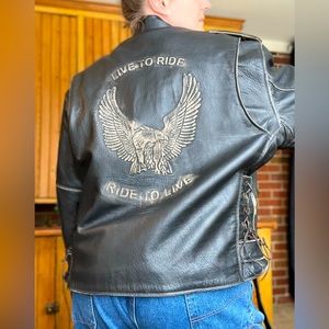 Vintage Keleher’s live to ride 🦅 ride to live authentic leather jacket.Size XL.